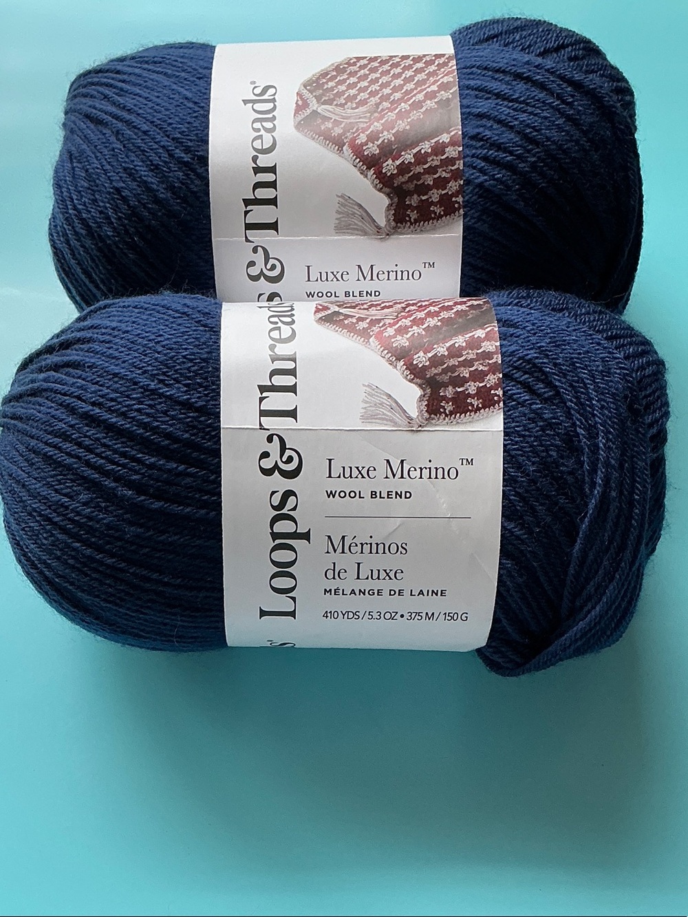 Loops & Threads Luxe Merino Wool-Blend Yarn — Navy